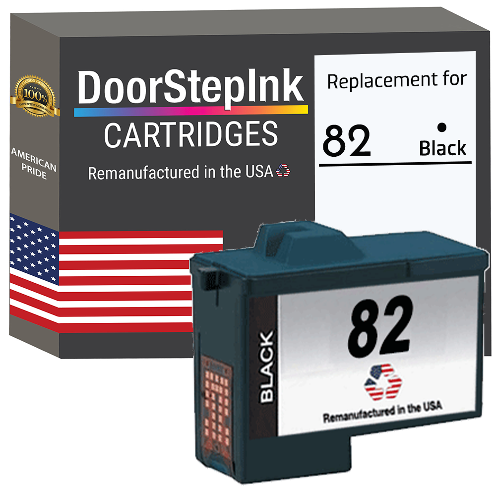 DoorStepInk Brand for Lexmark #82 Black Remanufactured in the USA Ink Cartridge