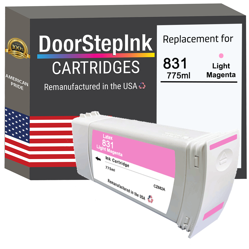 DoorStepInk Brand for HP 831 (CZ687A) Light Magenta Latex 775-ml High Quality Remanufactured in the USA Ink Cartridge